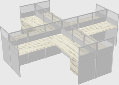 Shared l-shaped cubicles