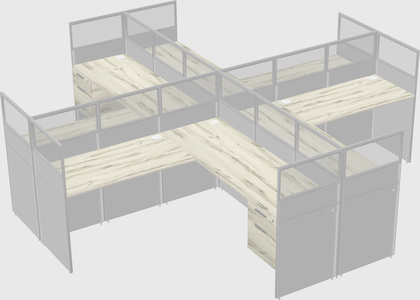 Shared l-shaped cubicles