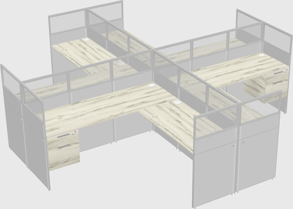 Shared l-shaped cubicles