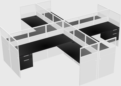 Shared l-shaped cubicles