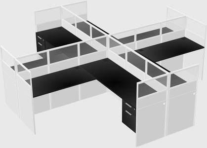 Shared l-shaped cubicles
