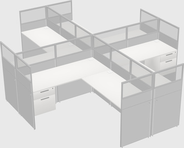 Shared l-shaped cubicles