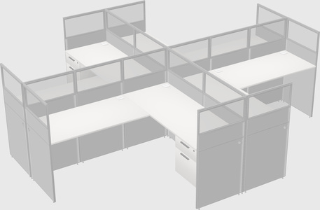 Shared l-shaped cubicles