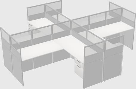 Shared l-shaped cubicles