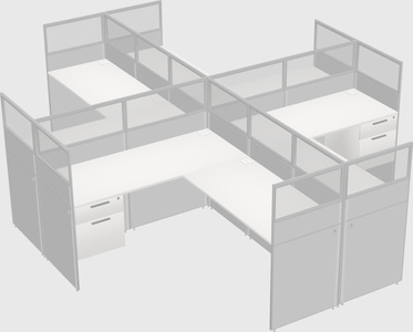 Shared l-shaped cubicles