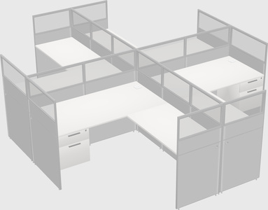Shared l-shaped cubicles