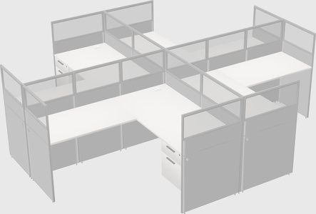 Shared l-shaped cubicles