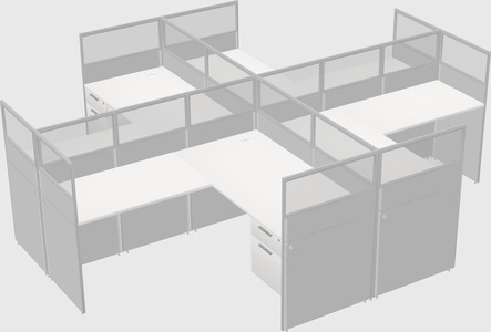 Shared l-shaped cubicles
