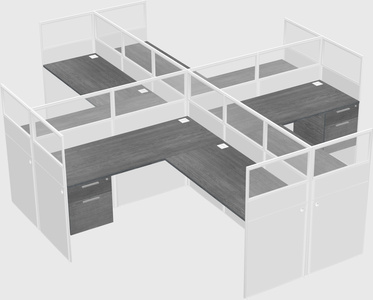 Shared l-shaped cubicles