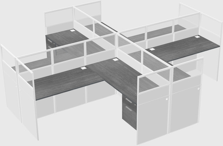 Shared l-shaped cubicles