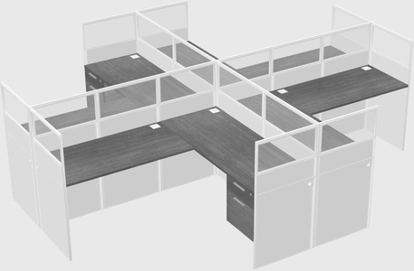 Shared l-shaped cubicles