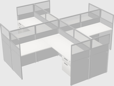Shared l-shaped cubicles