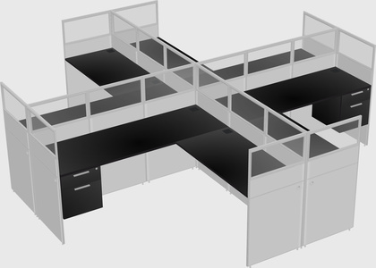 Shared l-shaped cubicles