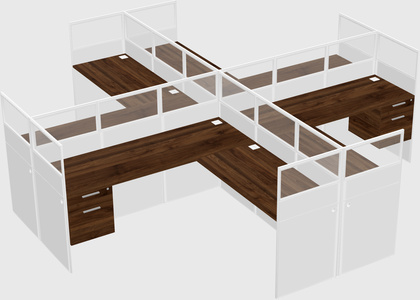 Shared l-shaped cubicles