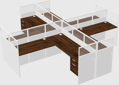 Shared l-shaped cubicles