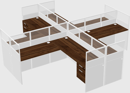 Shared l-shaped cubicles
