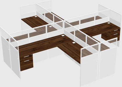 Shared l-shaped cubicles