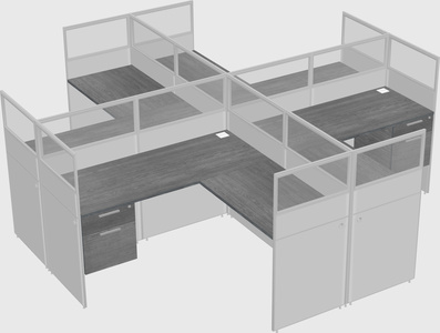 Shared l-shaped cubicles
