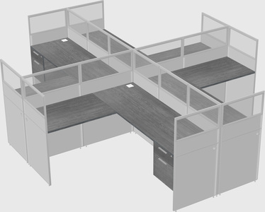 Shared l-shaped cubicles