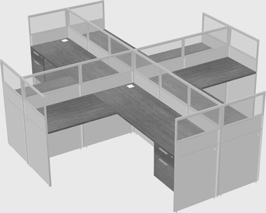 Shared l-shaped cubicles