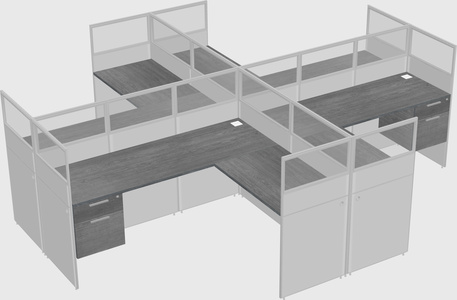 Shared l-shaped cubicles
