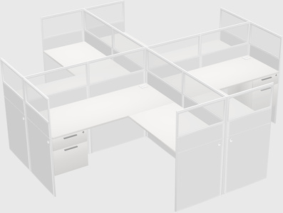 Shared l-shaped cubicles