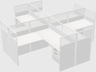 Shared l-shaped cubicles