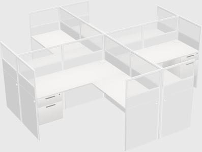 Shared l-shaped cubicles