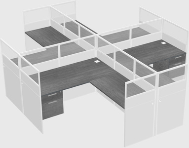 Shared l-shaped cubicles