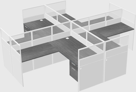 Shared l-shaped cubicles