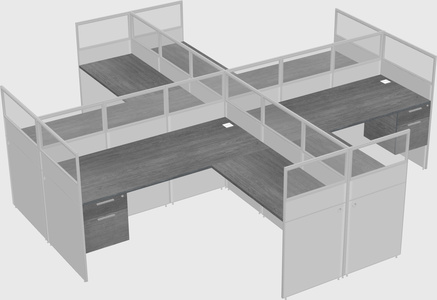 Shared l-shaped cubicles