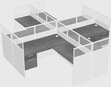 Shared l-shaped cubicles