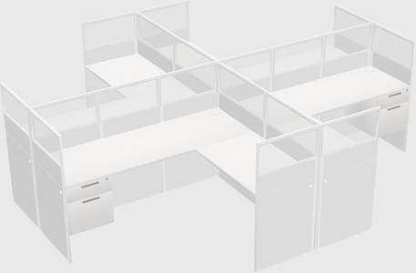 Shared l-shaped cubicles