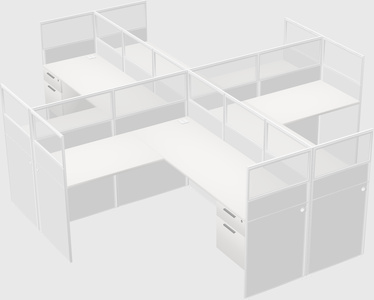 Shared l-shaped cubicles