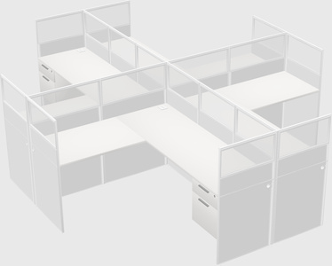 Shared l-shaped cubicles