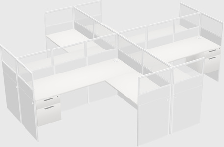 Shared l-shaped cubicles