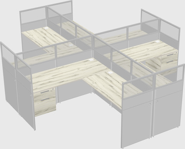 Shared l-shaped cubicles