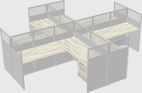 Shared l-shaped cubicles