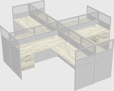 Shared l-shaped cubicles