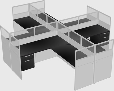 Shared l-shaped cubicles