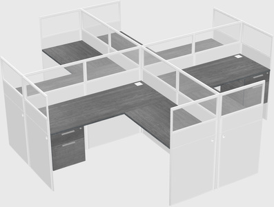 Shared l-shaped cubicles