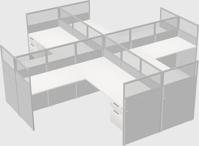 Shared l-shaped cubicles