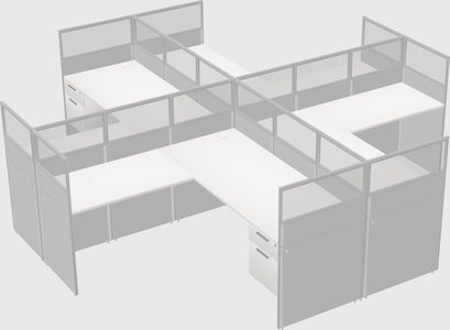 Shared l-shaped cubicles