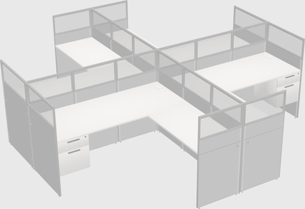 Shared l-shaped cubicles