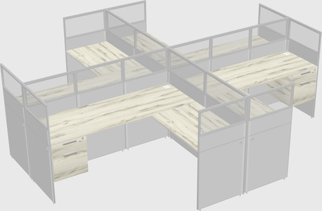 Shared l-shaped cubicles