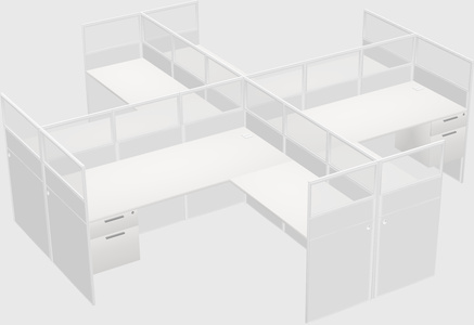 Shared l-shaped cubicles