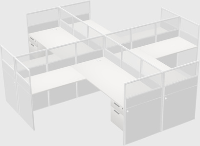Shared l-shaped cubicles