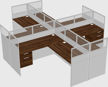 Shared l-shaped cubicles