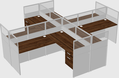 Shared l-shaped cubicles