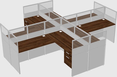 Shared l-shaped cubicles